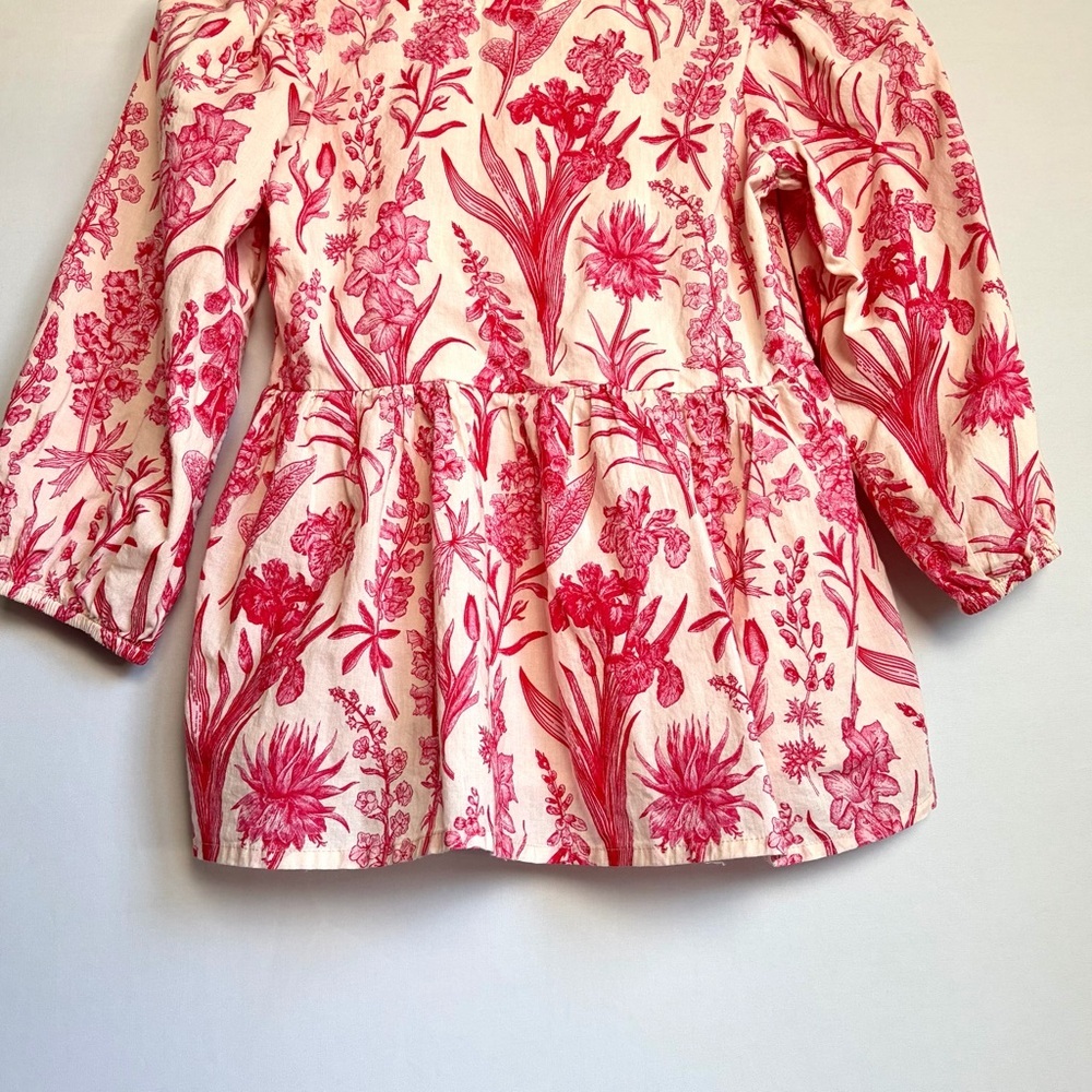 Victoria Dunn Floral Print Blouse XS Gathered Waist Square Neck Prairie EUC - Picture 11 of 13